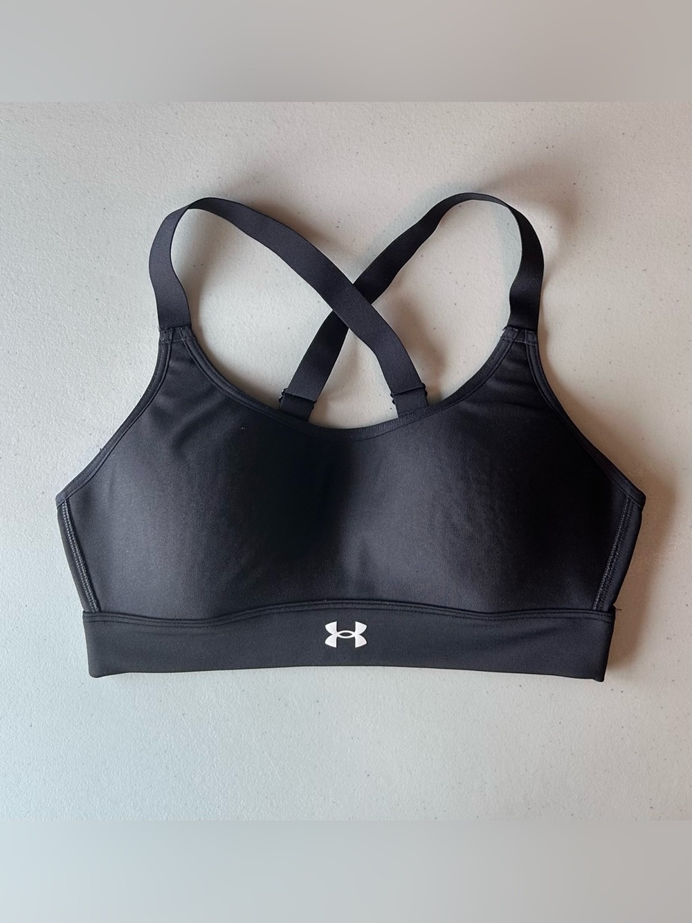 Under Armour Medium Support Sports Bra Black Criss Cross Adjustable Women’s S